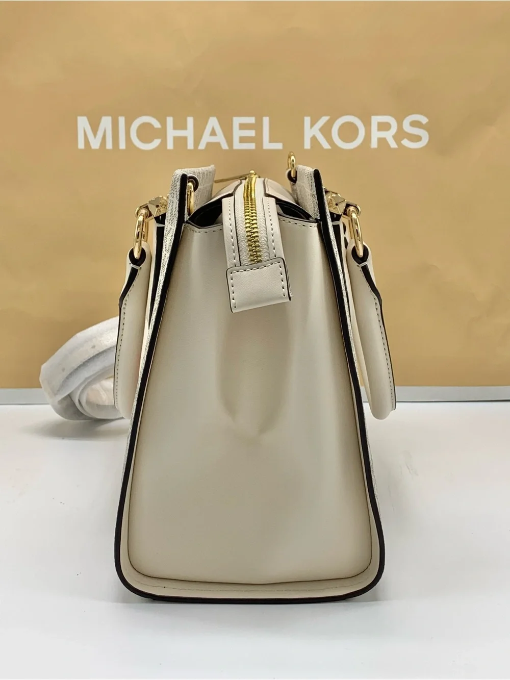 NWT Michael Kors Marilyn Medium Embellished Signature Logo Satchel